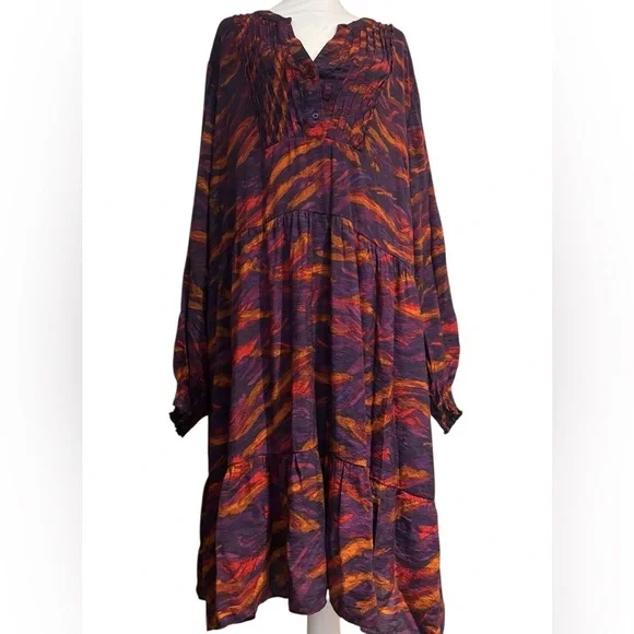Terra & Skye Festival Dress 3X (24W– 26W)-Tiered, Puff Sleeve, Boho Style - Picture 6 of 7